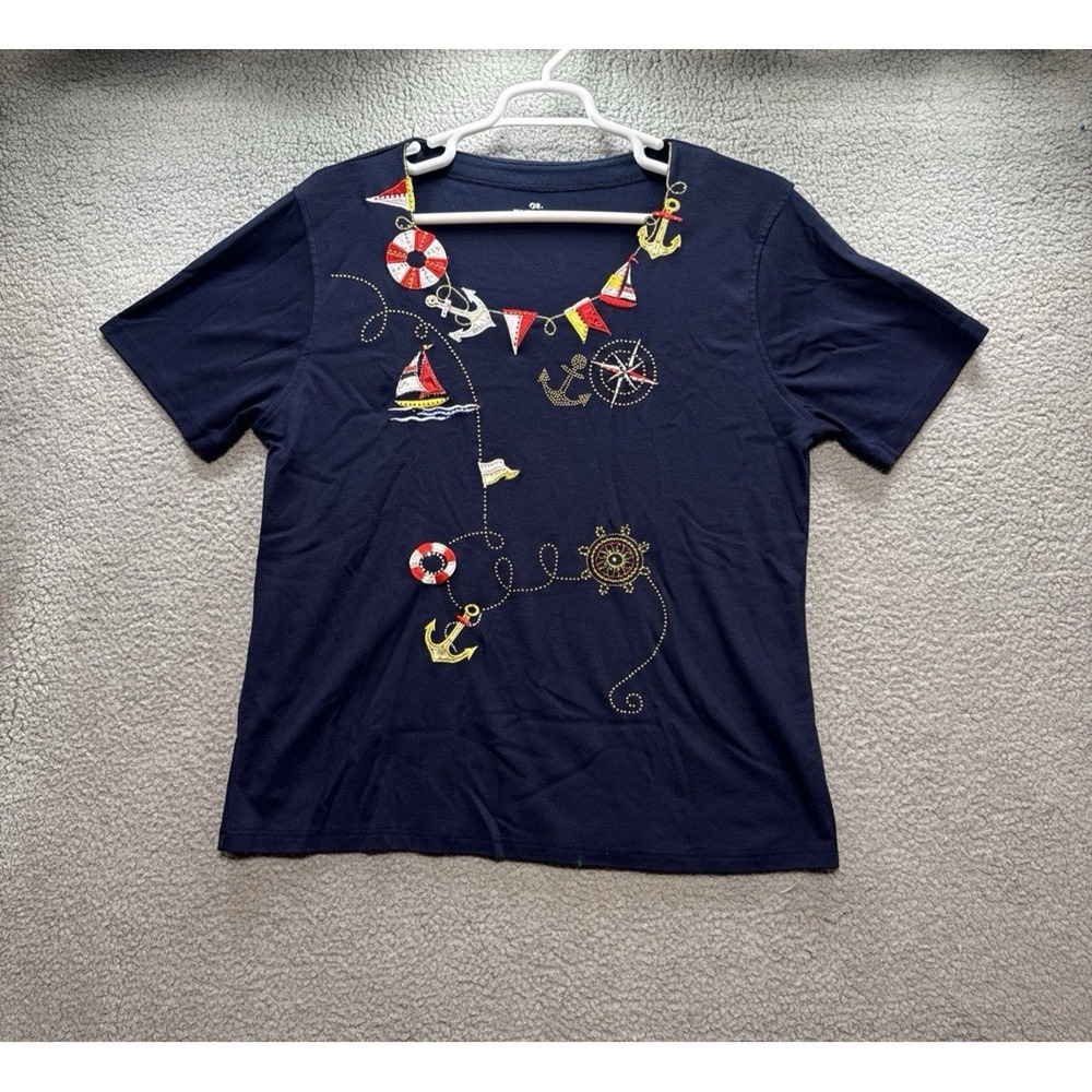 Princess Cruises Women's 2X Top Anchor Festival Sailboat Ship Nautical